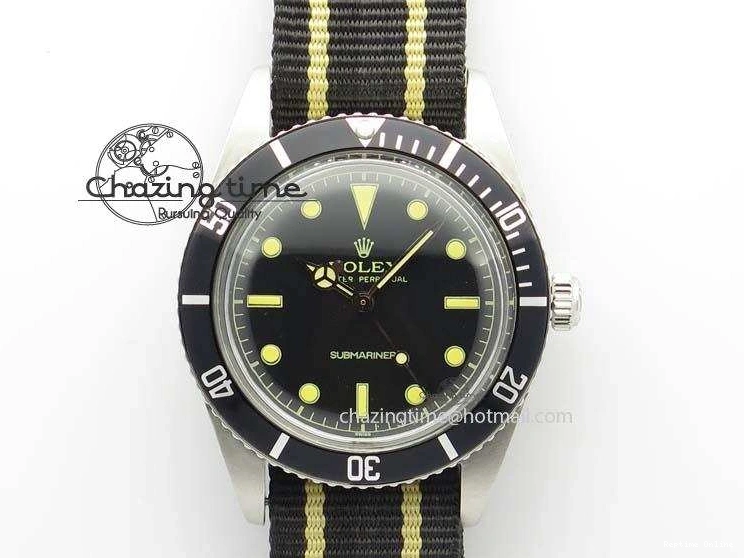 0220 Vintage 1680 Submariner No Date SS Black Dial On Nylon Strap A SoftTouch 3854